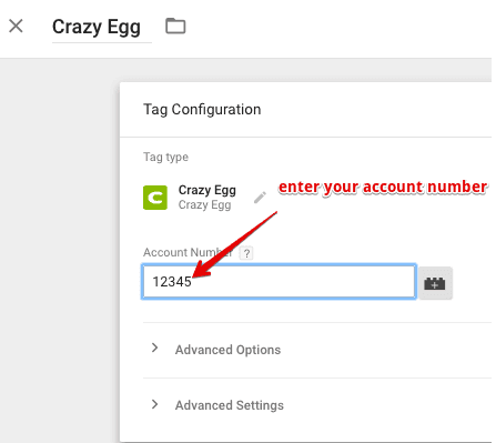  crazy egg account number 