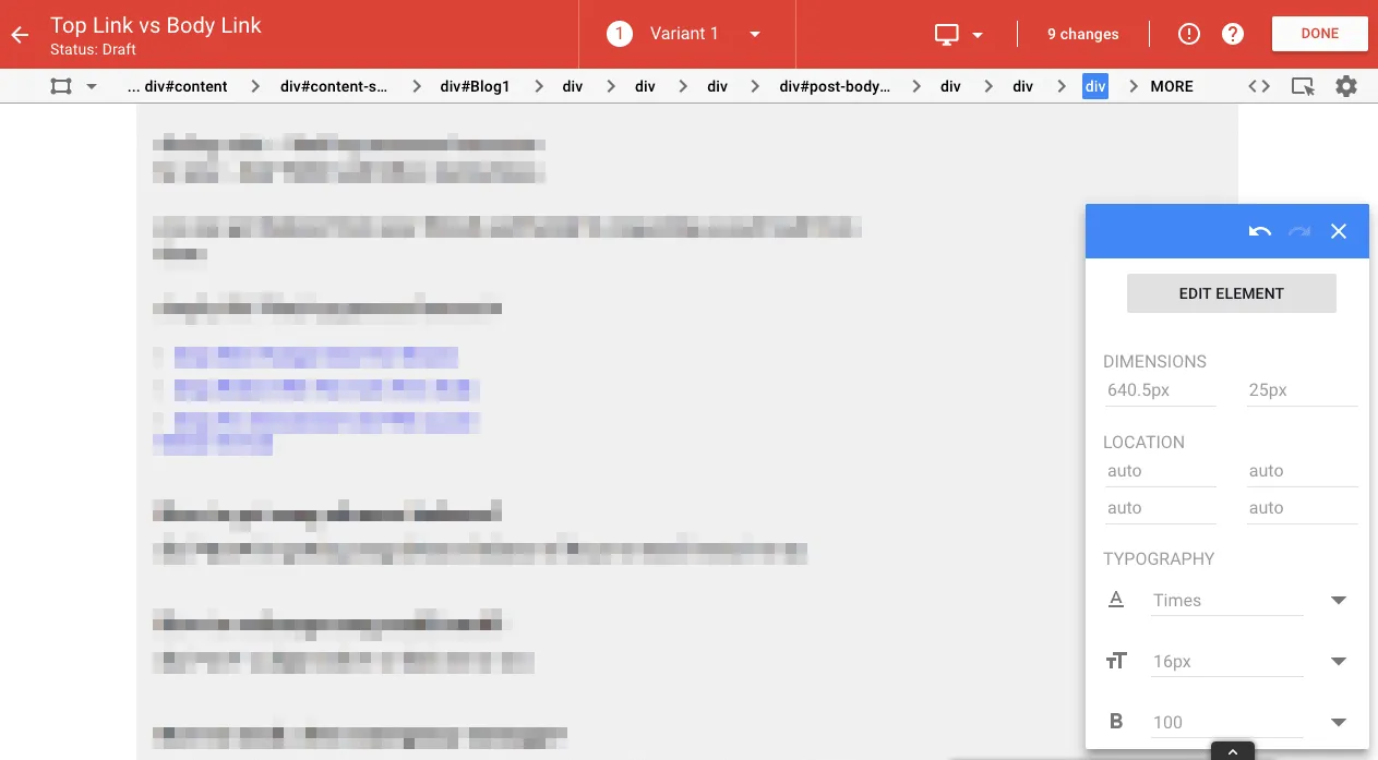 visual editor
