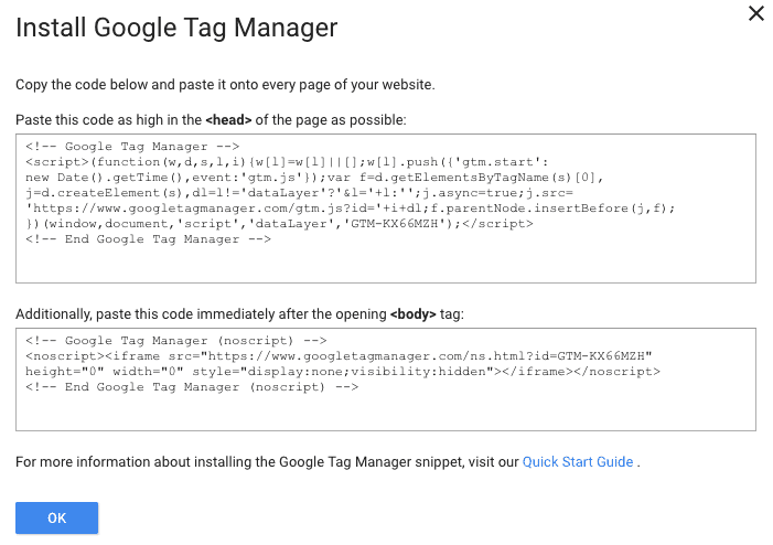  tag manager code 
