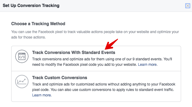  track facebook pixel standard events 