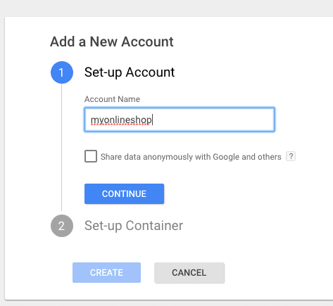  setting up tag manager account 