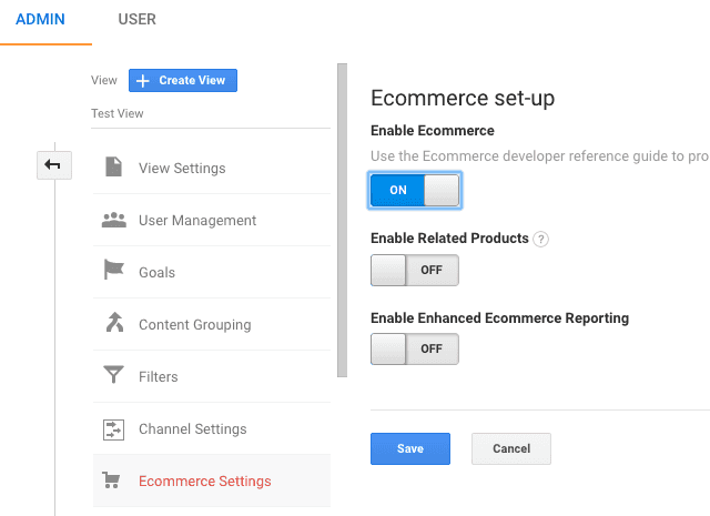  enable ecommerce tracking google analytics 