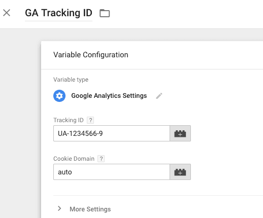  GA settings variable 