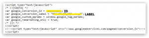  conversion id & conversion label 
