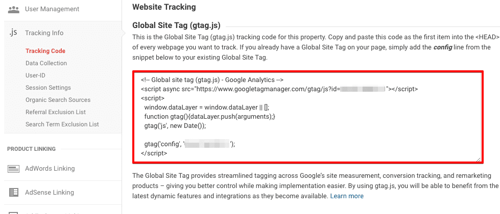  global tag code 