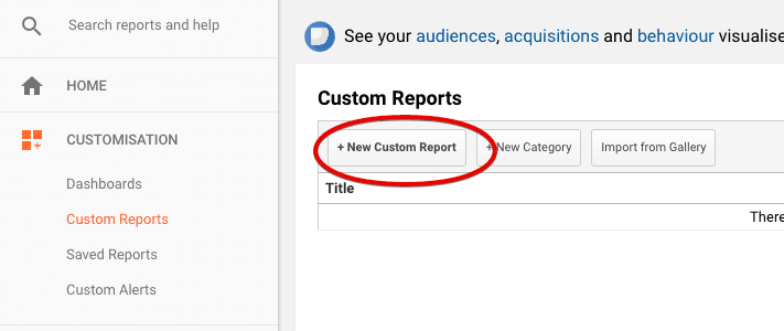  create new custom report 