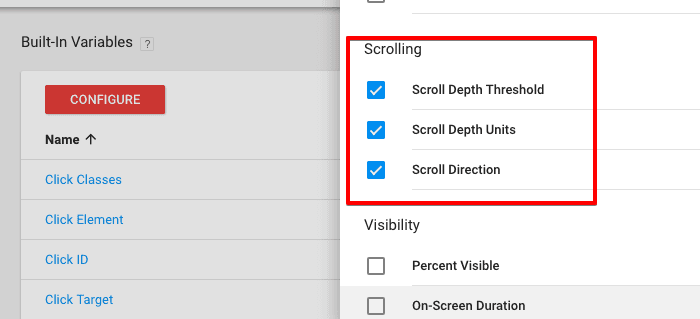  enable scrolling variables 