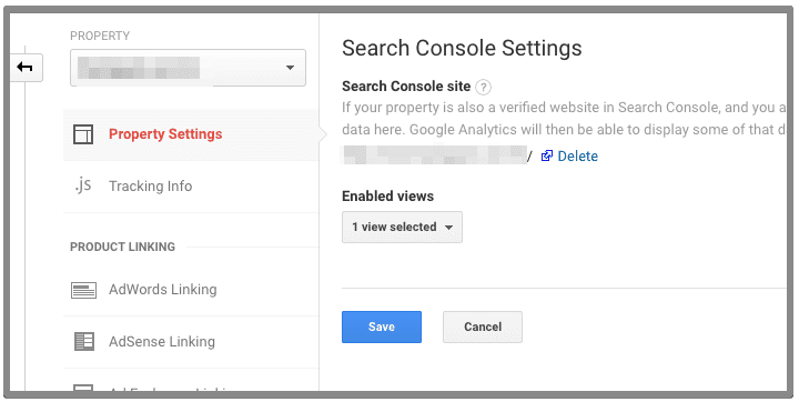  search console settings 