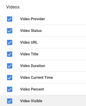 enable GTM video variables 
